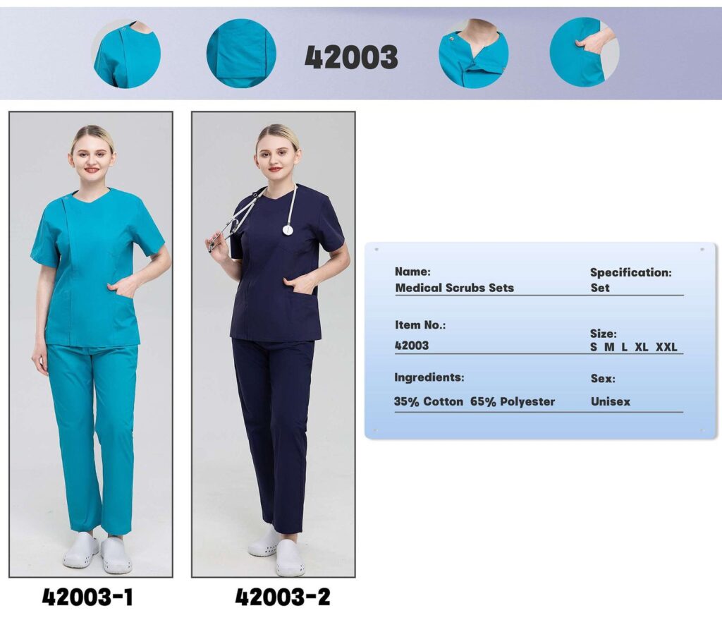 Snap-Shoulder Tunic Scrub Set — wholesale medical scrubs style 42003 by GoMedWear