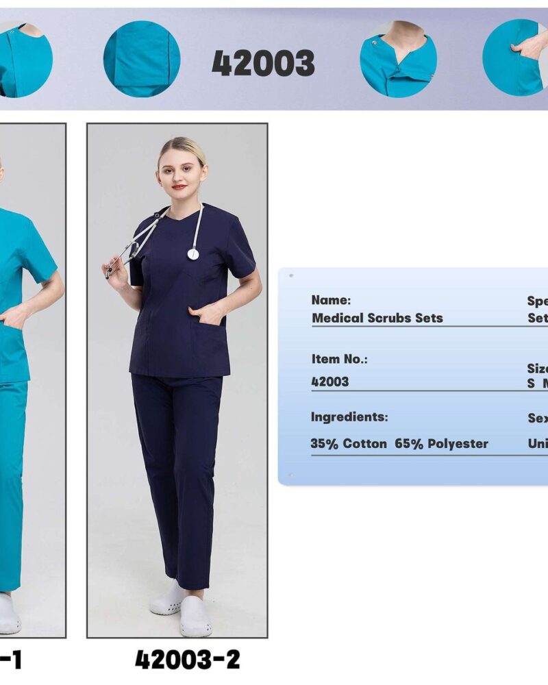 Snap-Shoulder Tunic Scrub Set — wholesale medical scrubs style 42003 by GoMedWear