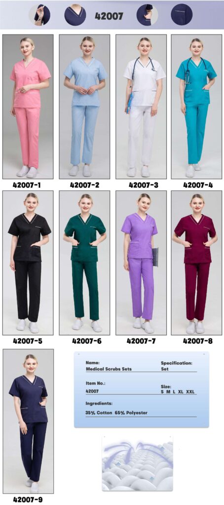Piped V-Neck Scrub Set — wholesale medical scrubs style 42007 by GoMedWear