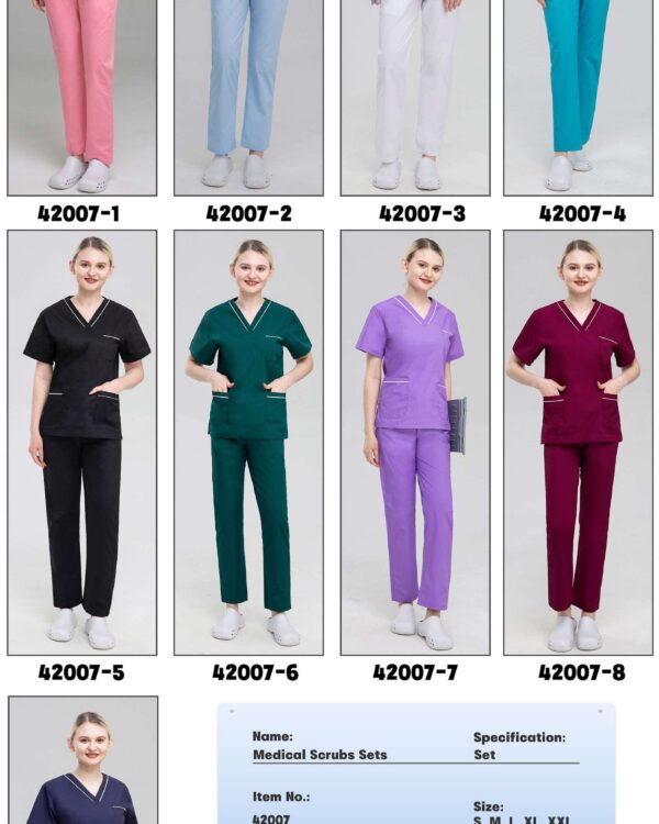 Piped V-Neck Scrub Set — wholesale medical scrubs style 42007 by GoMedWear