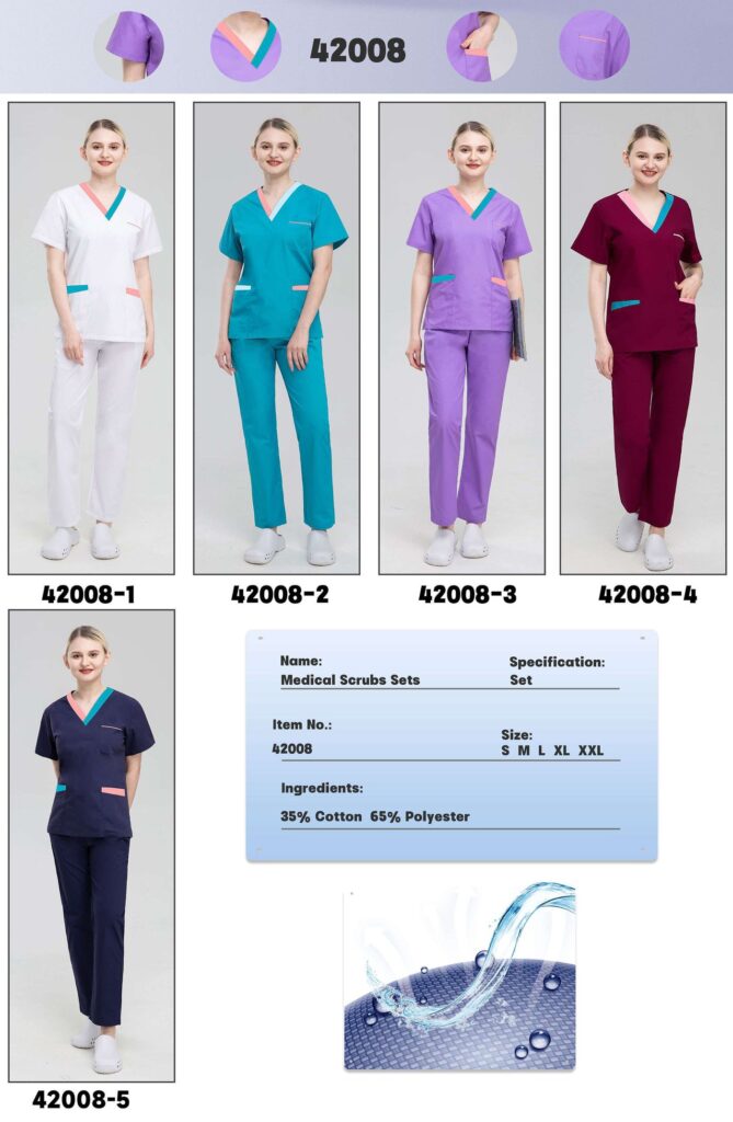 Two-Tone V-Neck Scrub Set — wholesale medical scrubs style 42008 by GoMedWear