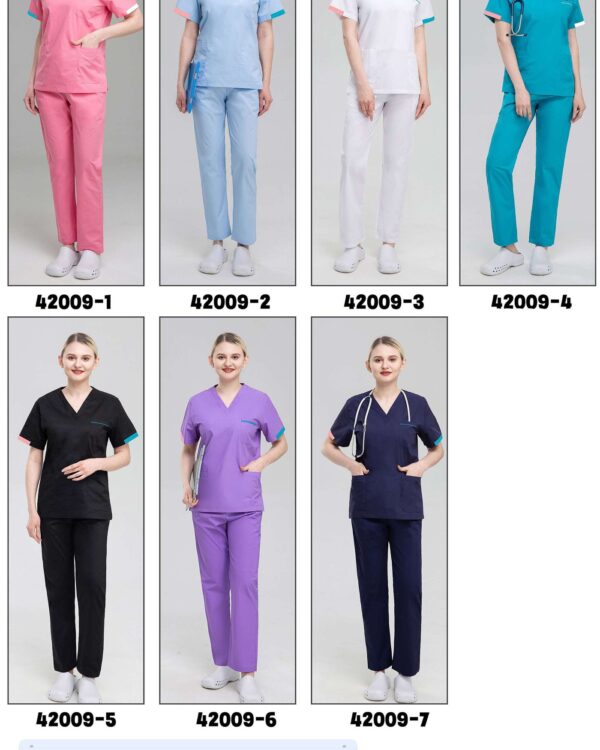 Cuff-Contrast Scrub Set — wholesale medical scrubs style 42009 by GoMedWear