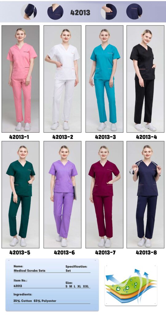 Piped-Pocket Scrub Set — wholesale medical scrubs style 42013 by GoMedWear