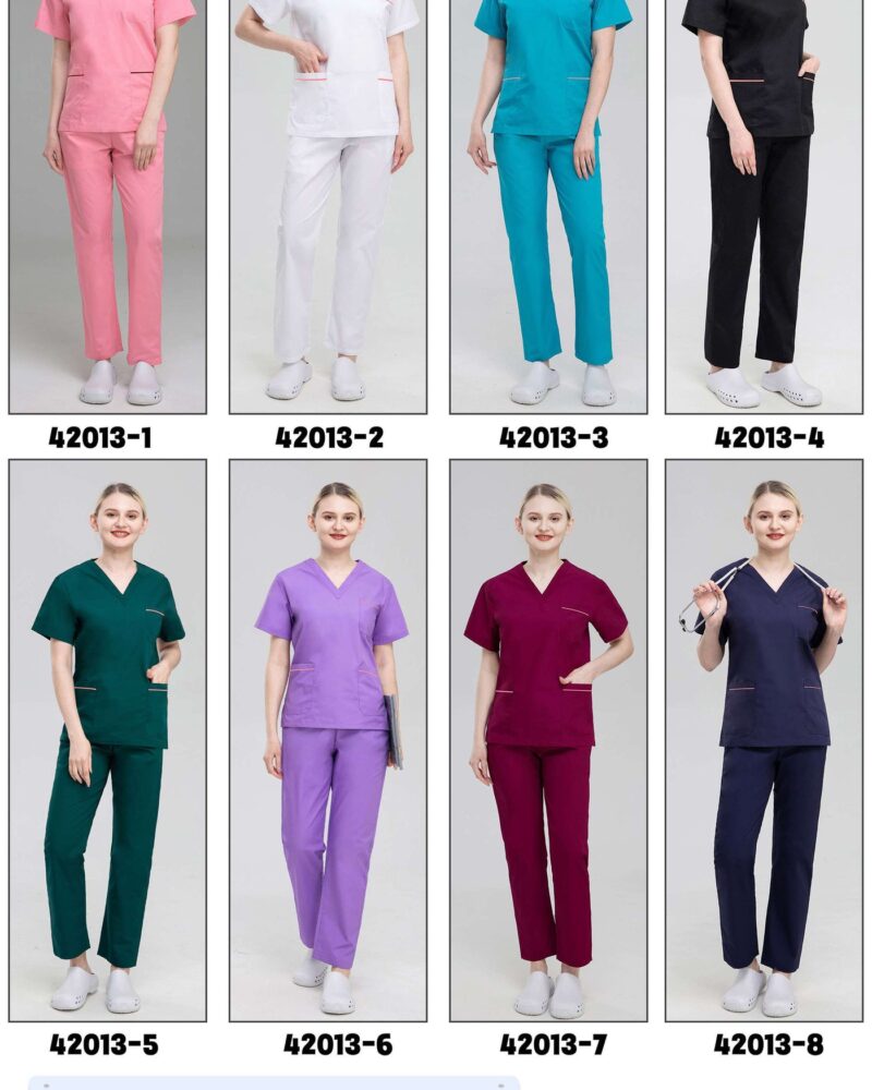 Piped-Pocket Scrub Set — wholesale medical scrubs style 42013 by GoMedWear