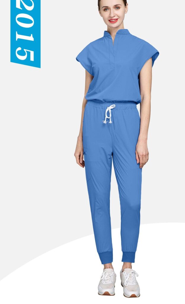 Cap-Sleeve Stand-Collar Jogger Set — wholesale medical scrubs style 42015 by GoMedWear