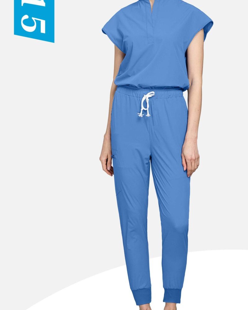Cap-Sleeve Stand-Collar Jogger Set — wholesale medical scrubs style 42015 by GoMedWear
