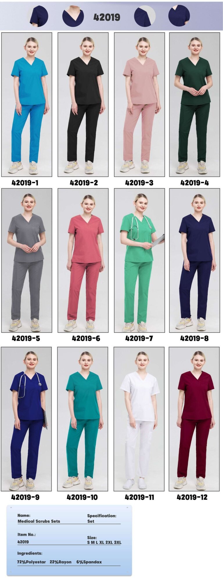 Men's Athletic-Fit Scrub Set, style 42019, photo 3, GoMedWear wholesale scrubs