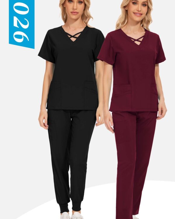 Crisscross-Neck Scrub Set — wholesale medical scrubs style 42026 by GoMedWear