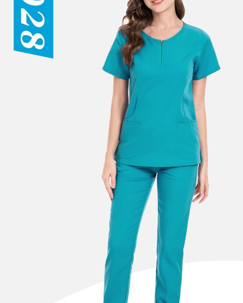Zip U-Neck Jogger Set — wholesale medical scrubs style 42028 by GoMedWear