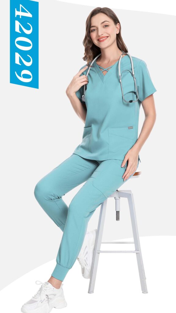 Crisscross Double-Pocket Jogger Set — wholesale medical scrubs style 42029 by GoMedWear