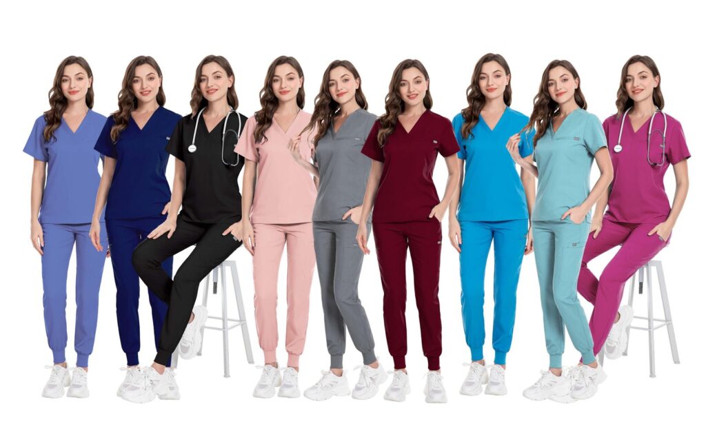 Back-Tailored V-Neck Jogger Set — wholesale medical scrubs style 42031 by GoMedWear