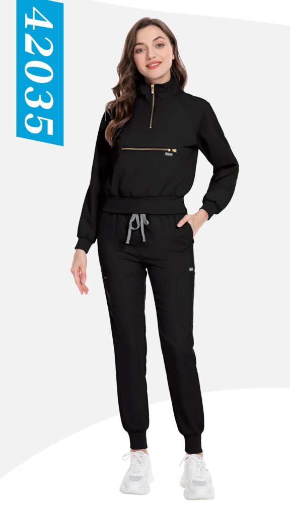Quarter-Zip Jacket Jogger Set — wholesale medical scrubs style 42035 by GoMedWear