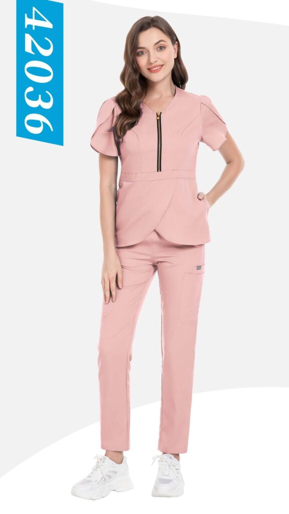 Tulip-Sleeve Zip Set — wholesale medical scrubs style 42036 by GoMedWear