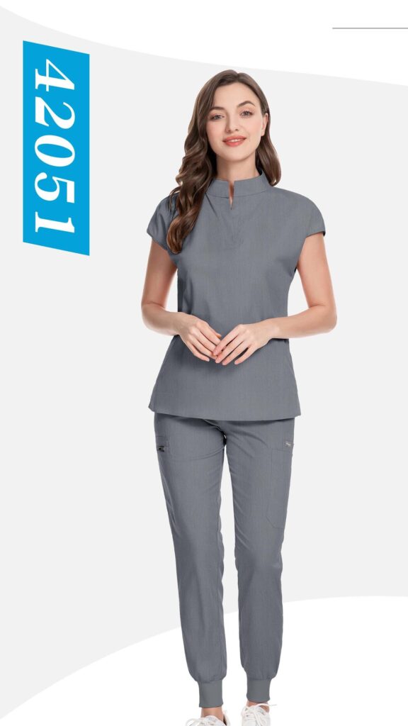Stand-Collar Cap-Sleeve Set — wholesale medical scrubs style 42051 by GoMedWear