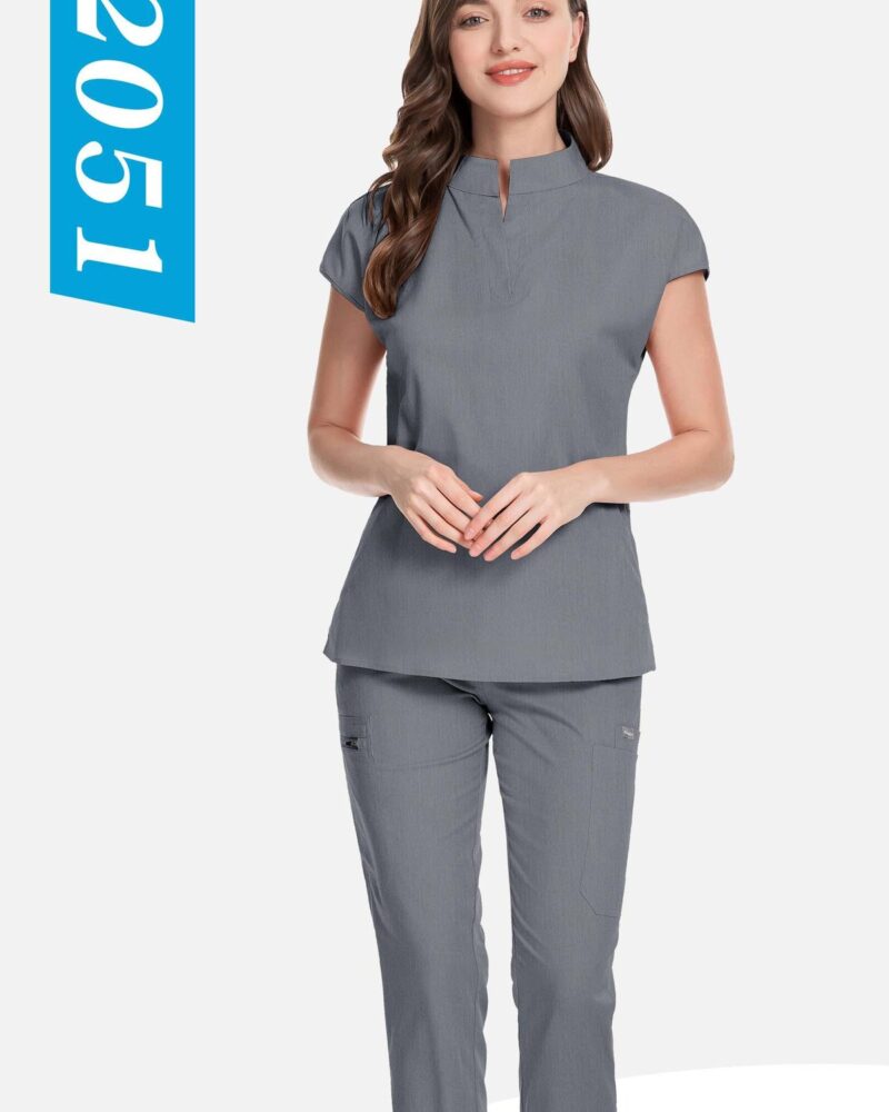 Stand-Collar Cap-Sleeve Set — wholesale medical scrubs style 42051 by GoMedWear
