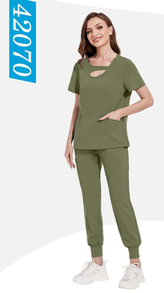 Keyhole-Collar Jogger Set — wholesale medical scrubs style 42070 by GoMedWear