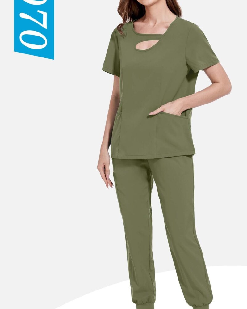 Keyhole-Collar Jogger Set — wholesale medical scrubs style 42070 by GoMedWear