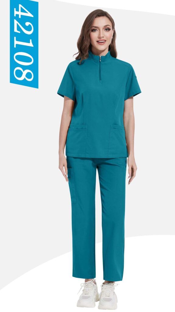 Stand-Collar Zip Utility Set — wholesale medical scrubs style 42108 by GoMedWear