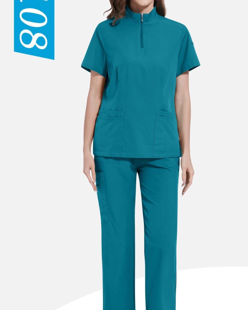 Stand-Collar Zip Utility Set — wholesale medical scrubs style 42108 by GoMedWear