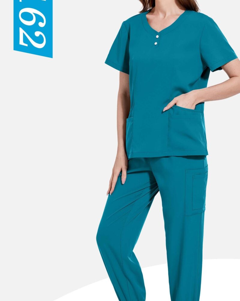 Henley-Button Jogger Set — wholesale medical scrubs style 42162 by GoMedWear