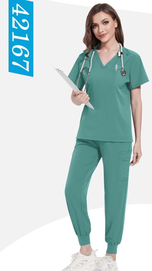 Fashion-Collar Cargo Jogger Set — wholesale medical scrubs style 42167 by GoMedWear