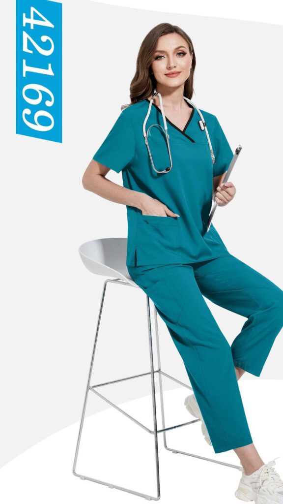 Contrast-Bound Straight Set — wholesale medical scrubs style 42169 by GoMedWear